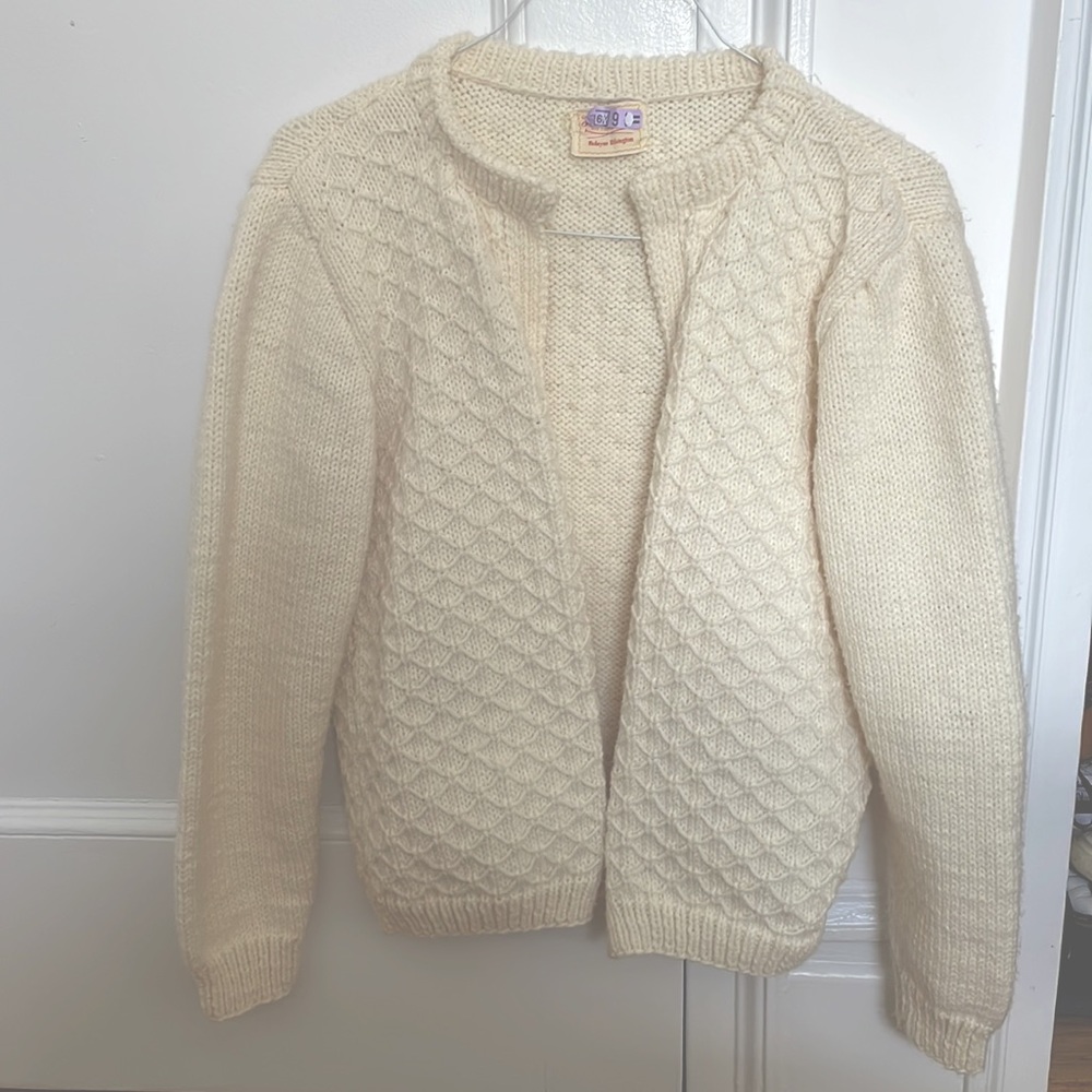 Hand knit wool cardigan